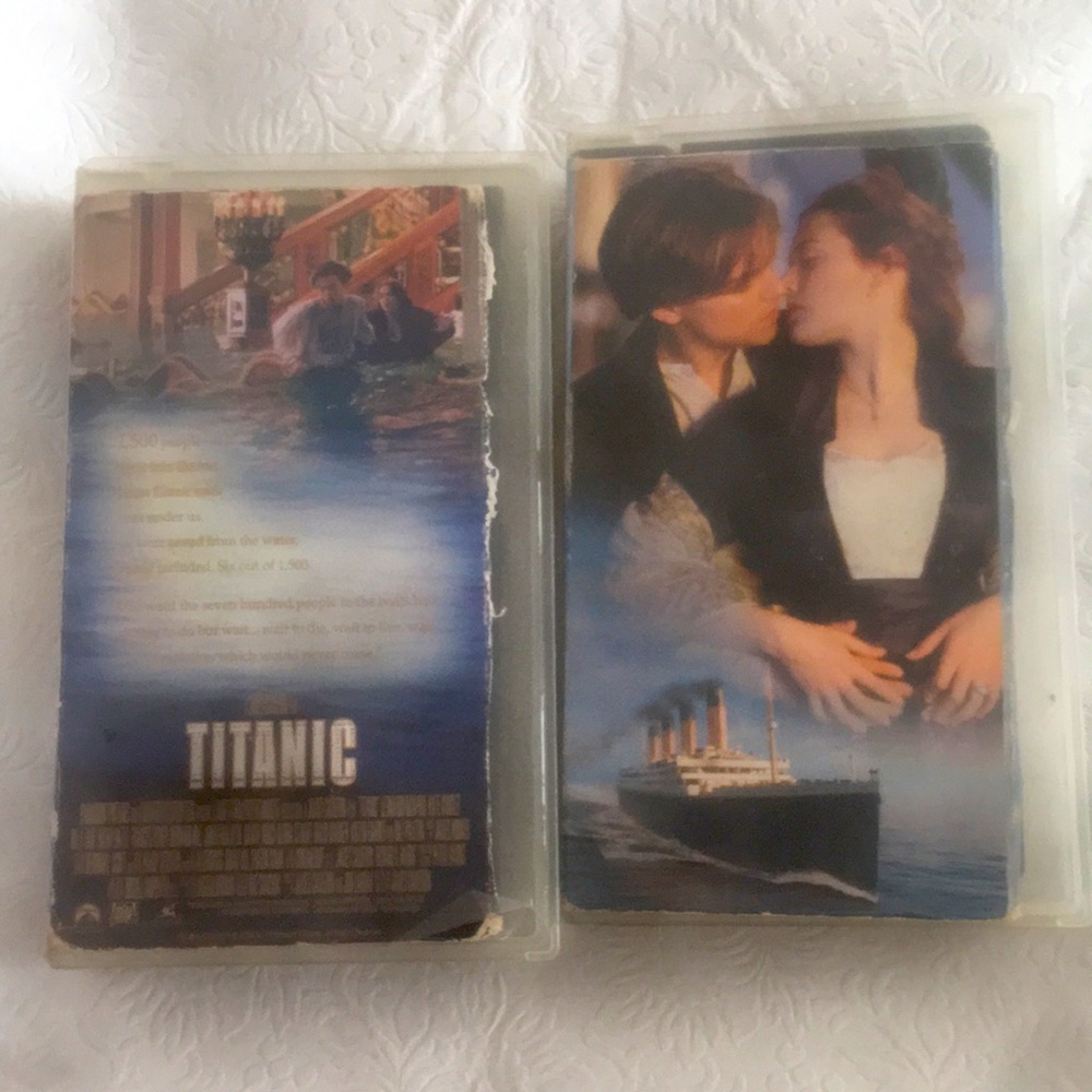 Vintage Titanic Movie, 1997 VHS#334813 VCR Video Tape. Set of 2 Tapes